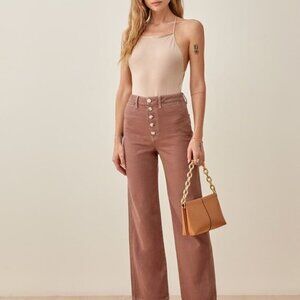 Reformation Lexi High Rise Wide Leg Jeans Oat // Size 28